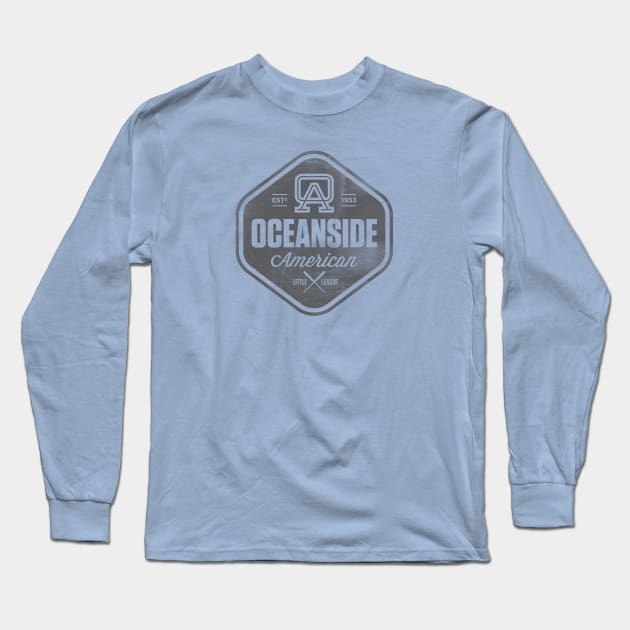 OALL Hex Design (Grey Distressed) Long Sleeve T-Shirt by Oceanside American Little League